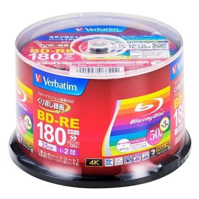 Verbatim BD-RE 25GB Blu-ray Disc Für Wiederholtes Aufnehmen 50 + 3 Discs