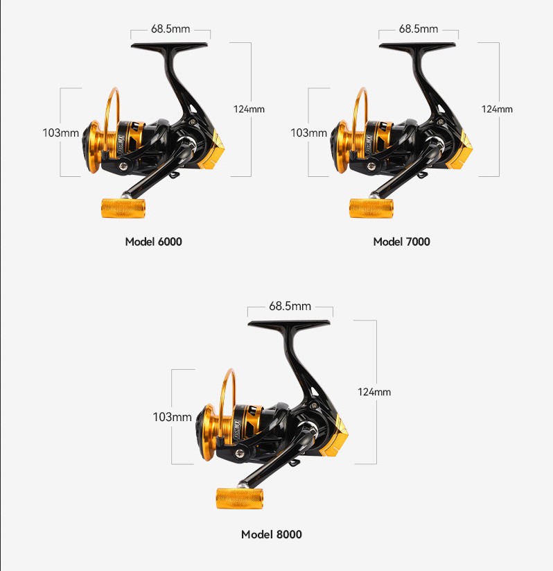 12BB Spinning Fishing Reel 5.2:1 Freshwater Saltwater Right Left Metal Spool