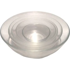 Duralex Set of 5 Glass Nesting Serving Mixing Bowls France Vintage Tempered