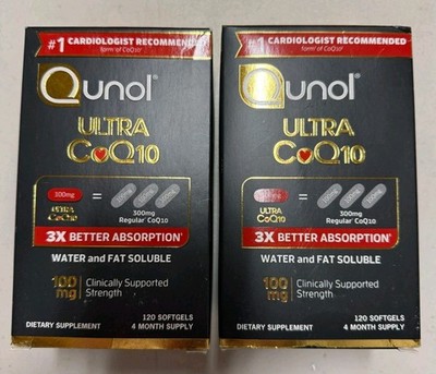 2 Qunol Ultra CoQ10 3X Better Absorption Supplement 120x2=240 Tablet Exp 1/27