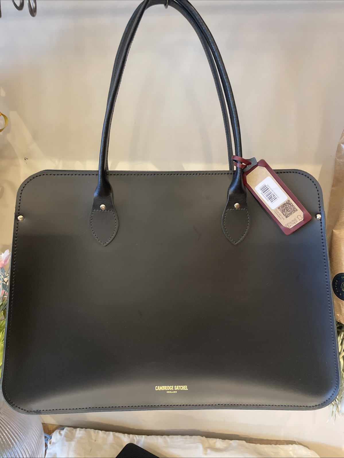 The Cambridge Satchel Company Black Leather Tote Work Bag & Notebook RRP £280 image 5