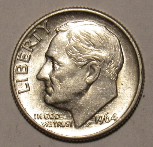 1964 D ROOSEVELT DIME , 90% Silver BU