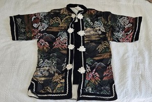 Vtg. Asian Fukubon F.Y.K. fitted shirt blouse Cheongsam 1950's-60's  Fancy Style