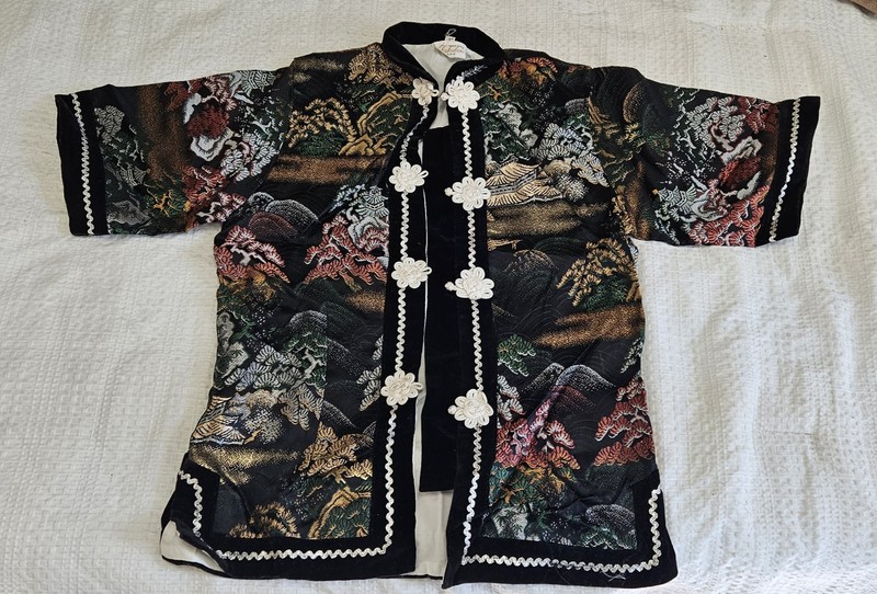 Vtg. Asian Fukubon F.Y.K. fitted shirt blouse Cheongsam 1950's-60's  Fancy Style