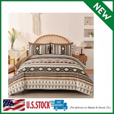 Brown Boho Comforter Set Queen Size,7 Pieces Bed in a Bag Queen Coffee Aztec ...