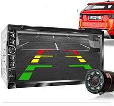 Autoradio 2 Din 7 Pollici Touchscreen Dvd USB Bluetooth HD Telecamera Retro - Miniatura 1