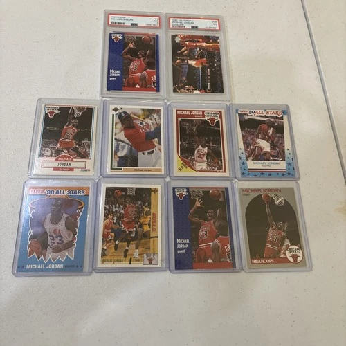 10 Card Michael Jordan Lot 1997 Upper Deck Rare Air #40 PSA 7 1991 Fleer PSA 7