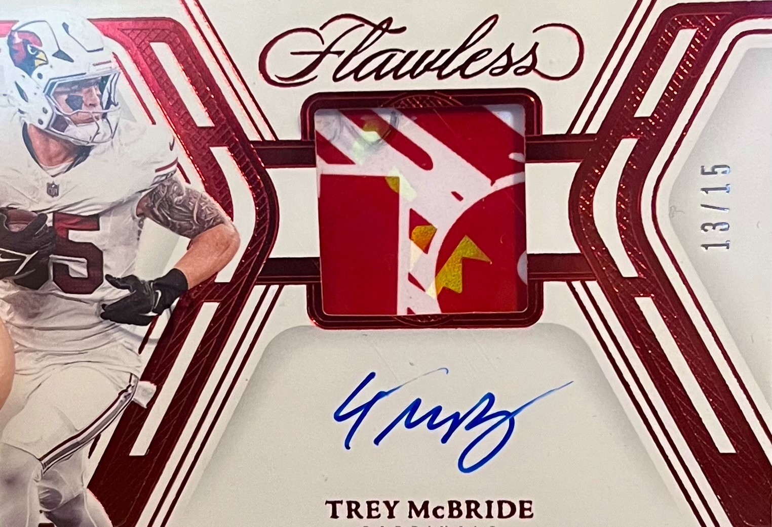 Trey McBride - 2025 Panini Flawless Signature Gloves Ruby /15  Auto Cardinals view 3