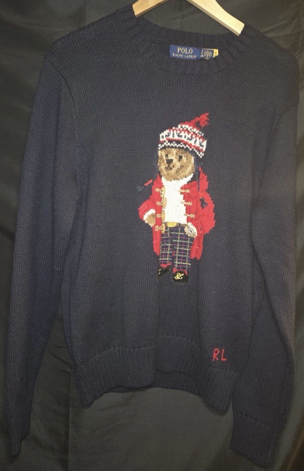 Ralph Lauren Small Polo Bear Sweater Navy Blue