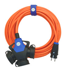 Verlängerungskabel Schuko H07BQ-F 230V 3x2,5mm² 3-Wegekupplung 3x230V IP54