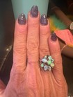 Vintage Opal Cluster Ring White Gold 8K — photo 3