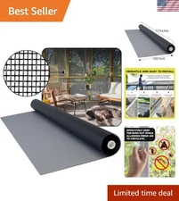 High-Quality 72in x 100ft Fiberglass Mesh Screen for Windows & Patios - Charcoal