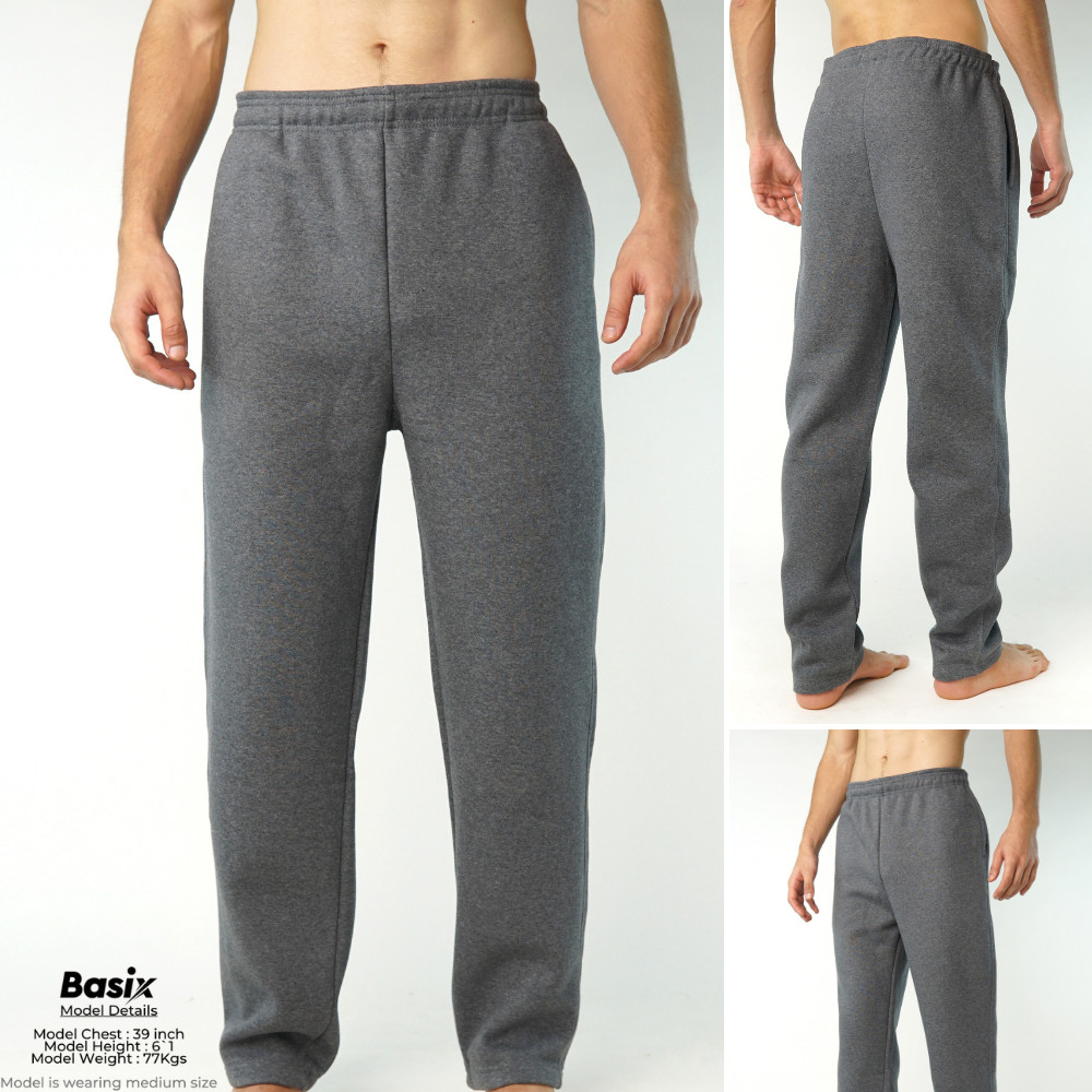 Joggers de vellón Basix para hombre con dobladillo abierto - ** PAQUETE DE 2 ** - *ENTREGA GRATUITA*