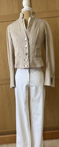Celine, Set giacca e pantaloni vintage Celine blazer gessato gamba larga pantaloni