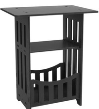 Black End Table for Small Spaces, Narrow Side Table, Night Stand with Storage