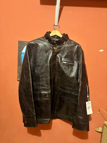 Wales Bonner Midnight Palms Vision Leather Jacket Pockets M/48 - product listing photo