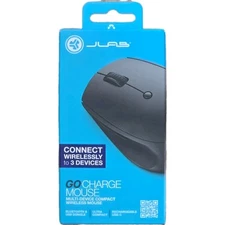 JLab Go Charge Mouse Multi Device Compact Wireless Mouse Black Bluetooth NEW