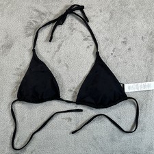 Polo Ralph Lauren Logo Halter Bikini Top Embroider Pony s Size Small Color Black