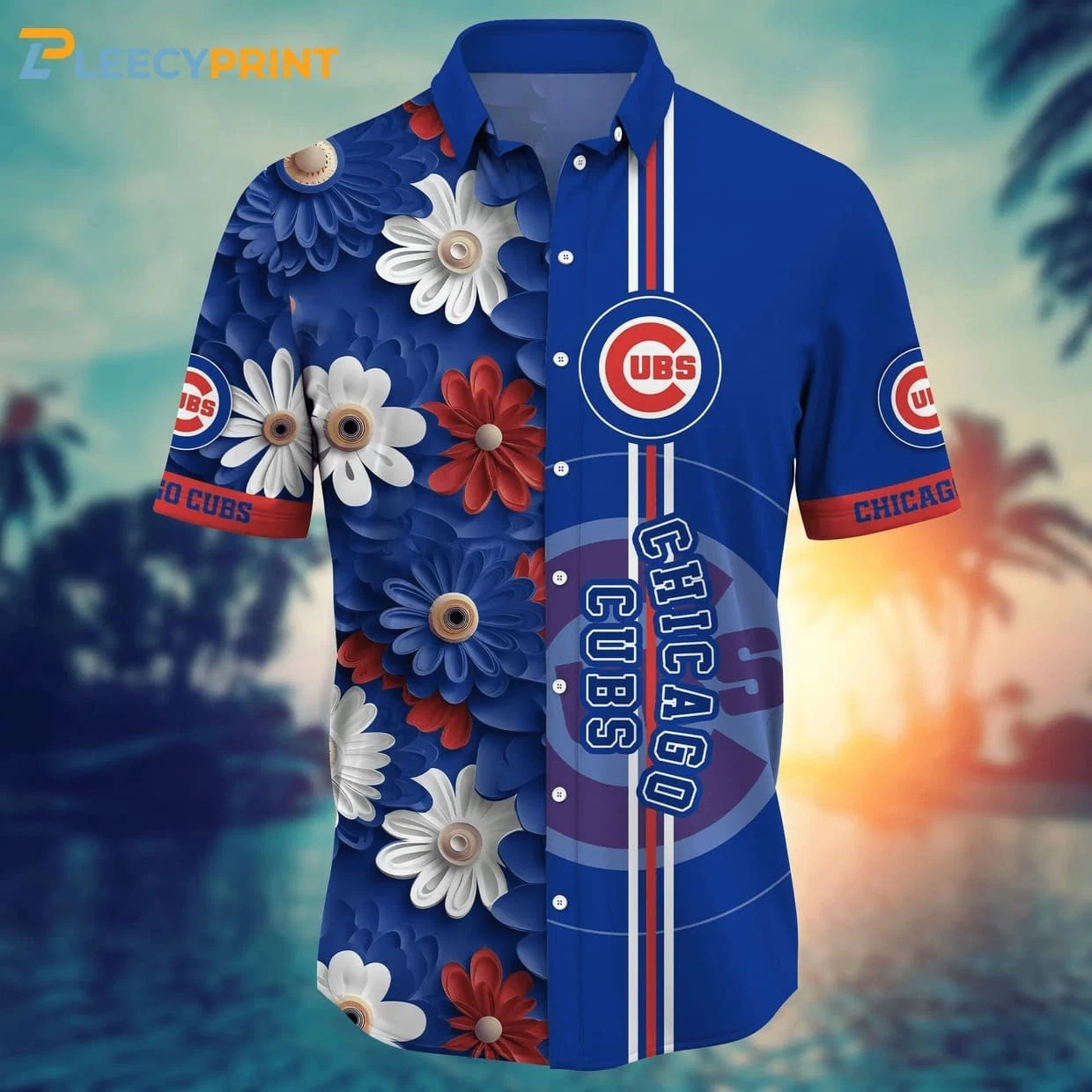 Chicago Baseball Team Cubss Inflated Flower Retro Hawaiian Shirt