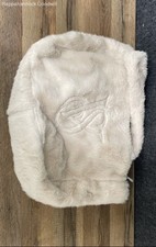 NWT Victoria's Secret Cream Faux Fur Tote Bag VS Logo Monogram Sherpa Plush