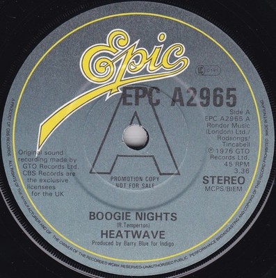 Heatwave - Boogie Nights / Too Hot To Handle (7'', Promo)