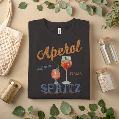Aperol Spritz T-Shirt   Retro Italian Cocktail Graphic Tee A490