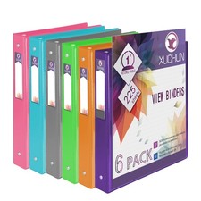 XUCHUN 3 Ring Binders 1 Inch,Clear View Binder with 2 Pockets, Holds 225 Shee...