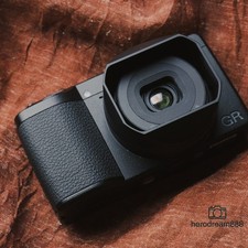 Square Lens Hood For Ricoh GR4 GRIV Aluminum Alloy Black Lens Hood with Cap New