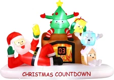 8FT Christmas Inflatables Countdown Clock 2025 NEW LED Outdoor Decoration