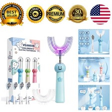 Kids U-Shaped Electric Toothbrush Blue 6 Brus...