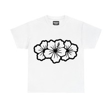Hibiscus Flower Cluster Botanical Print T-Shirt