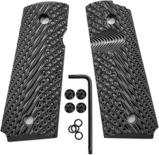 Cool Hand 1911 G10 Grips, Compact/Officer/Kimber Ultra Carry ii, Black Pistol Gr