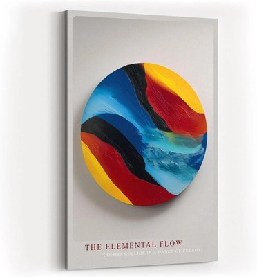 Sinus Art Paul Sinus Wandbild The Elemental Flow   Abstraktes Rundmotiv in