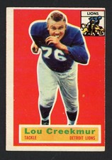 1956 Topps LOU CREEKMUR Detroit Lions #8 EX Condition (2) O/C