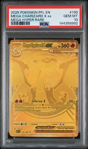 2025 POKEMON PFL EN-PHANTASMAL FLAMES MEGA HYPER RARE MEGA CHARIZARD X EX PSA 10