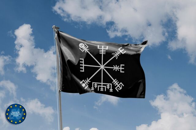 Vegvisir Viking Flagge/Fahne Unikales Design 90x150 cm Herg. in EU QN8476