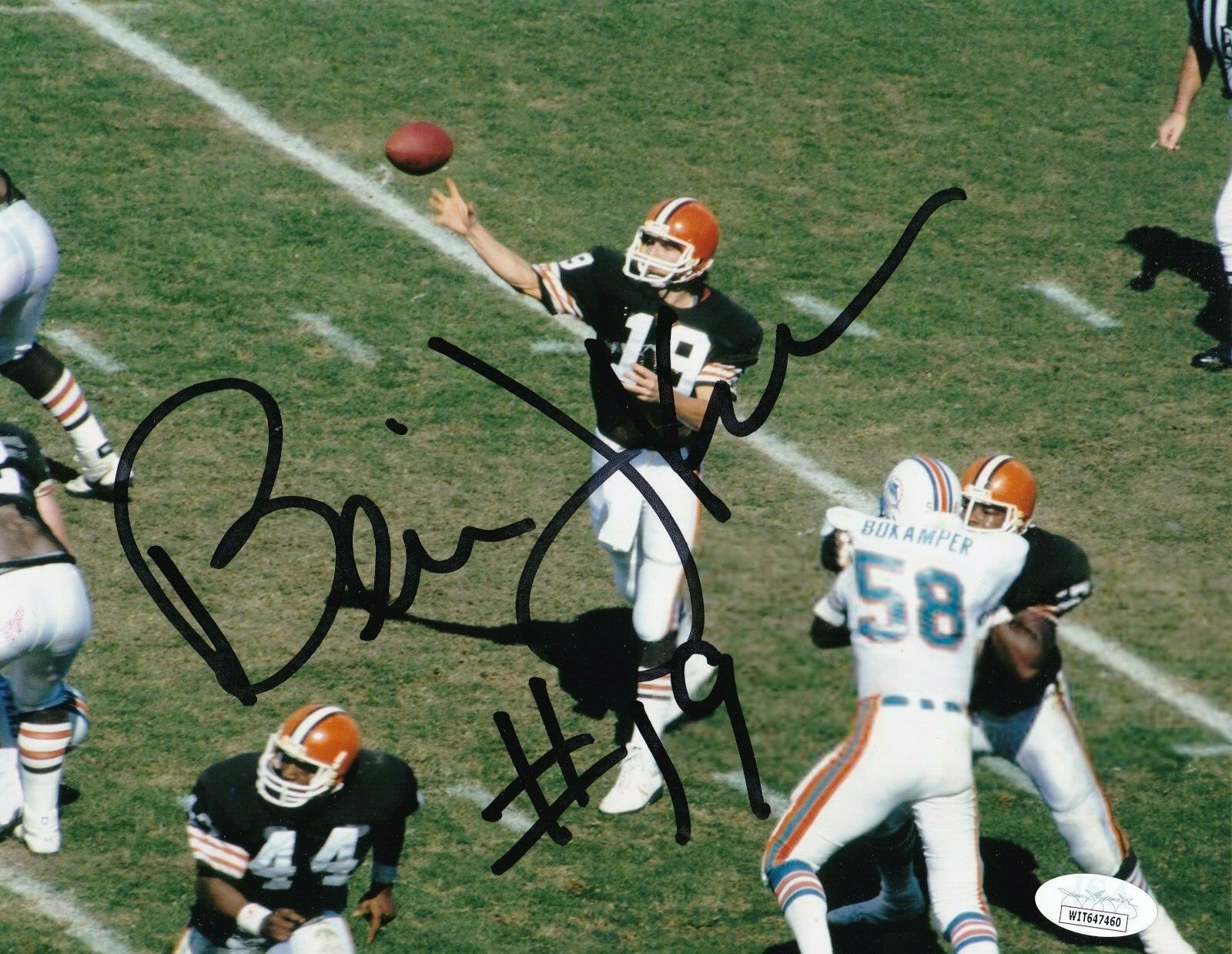Bernie Kosar Autographed Signed Cleveland Browns JSA AUTHENTICATED ACTION 8X10 