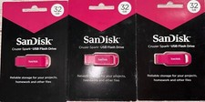 LOT of 3 Pink SanDisk Cruzer Spark 32GB USB 2.0 Flash Drive NEW