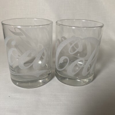(2) coca cola whiskey glasses