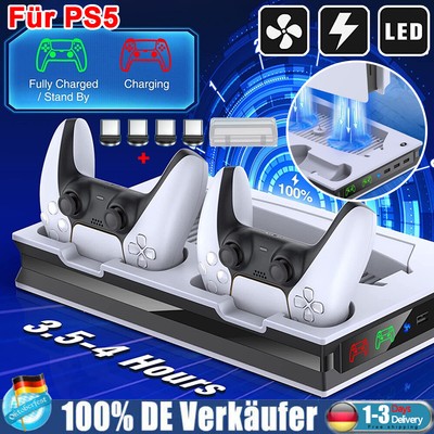 PS5 Dual Controller Ladestation LED mit Lüfter Standfuß für Sony Playstation 5