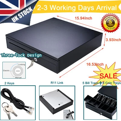 AUTOFATHER Heavy Duty Cash Drawer Base / EPoS Drawer Till Drawer with RJ11 connector Tray