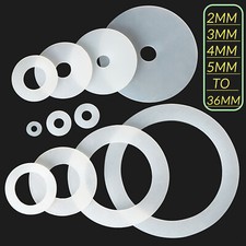 2MM THICK WHITE SILICONE HIGH TEMP FLAT RING RUBBER WASHER SEAL GASKETS