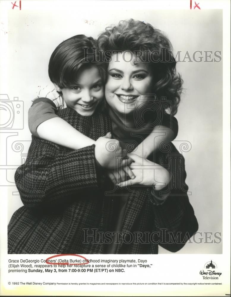 1992 Press Photo Delta Burke & Elijah Wood star in Walt Disney's "Dayo" |  eBay