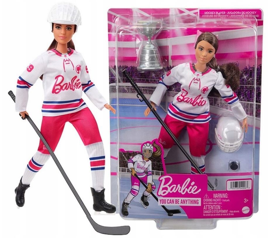 Barbie Winter Sports Hockey Player Doll + Accessories HFG74