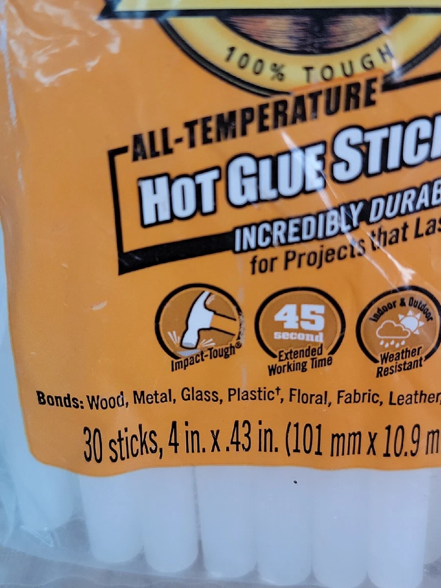 Gorilla Hot Glue Sticks, Full Size, 4 Long x .43 Diameter (1