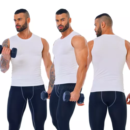 Gilet dimagranti uomo sport abbigliamento attivo top shapewear camicia compressione body shaper - Foto 16 di 36