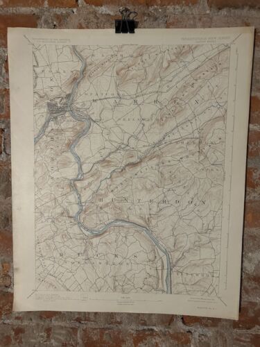 Antique Pennsylvania-New jersey Easton PA Quadrangle Topography Map 1928 - Picture 1 of 15