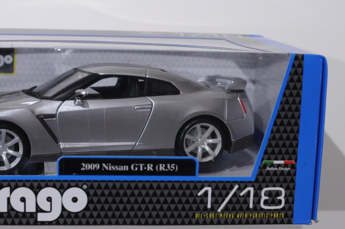 BURAGO 2009 NISSAN GT-R SILVER IN SCALE 1:18 NEW | eBay