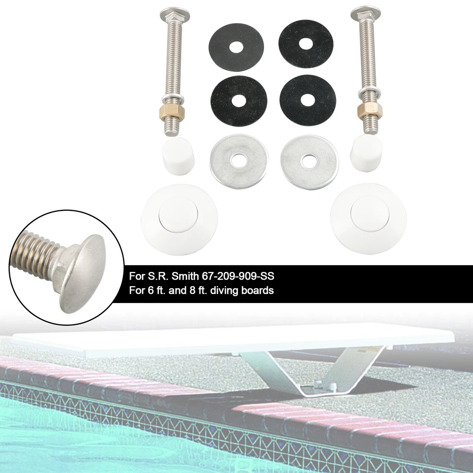 White Diving Board Mount kit 67-209-909-SS 5-1/2"Bolts 1-1/4&2"f/w - Image 3 of 4