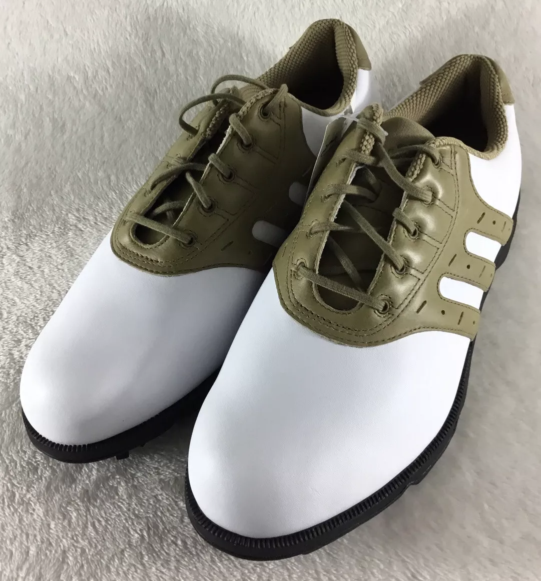 Adidas Torsion Stripe Men s Golf Shoes White Navajo Leather Soft Spikes 8M New